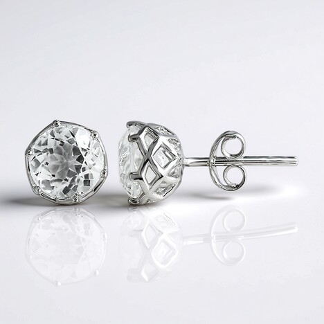Orecchini in argento con Topazio Bianco