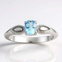 Anello in argento con Acquamarina Santa Maria