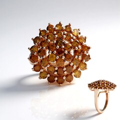 Anello in argento con Zircone Cognac (Adela Silber)