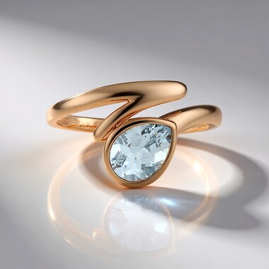 9K Brazilian Aquamarine Gold Ring (KM by Juwelo)
