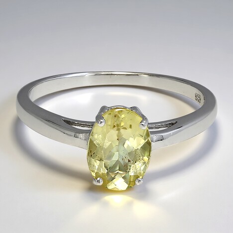 Anello in argento con Apatite Lemon