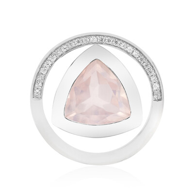 Colgante en plata con Cuarzo rosa (MONOSONO COLLECTION)