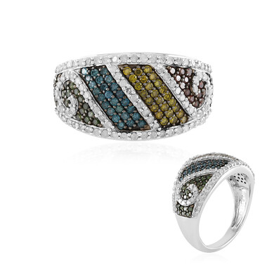 I3 Diamant-Silberring