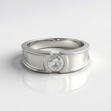 Anillo en plata con Topacio blanco
