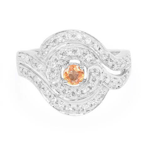 Padparadscha-Saphir-Silberring