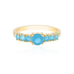 Neonblauer Apatit-Silberring