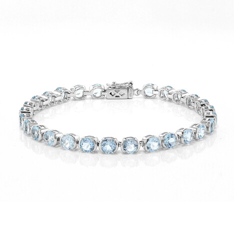Brazalete en plata con Topacio azul cielo