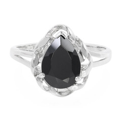 Black Spinel Silver Ring