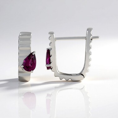 Pendientes en plata con Granate Magenta