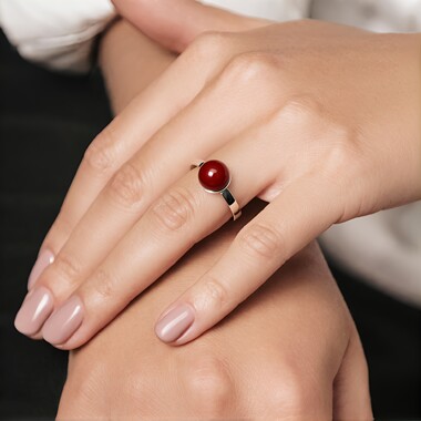 Anillo en plata con Jaspe rojo