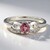 Anello placcato in platino con Zaffiro Padparadscha