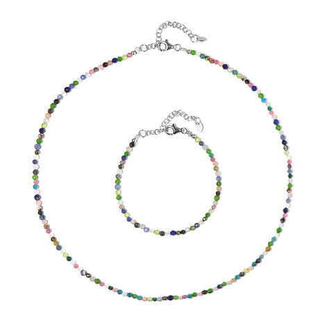 Parure in argento con Diopside Russo