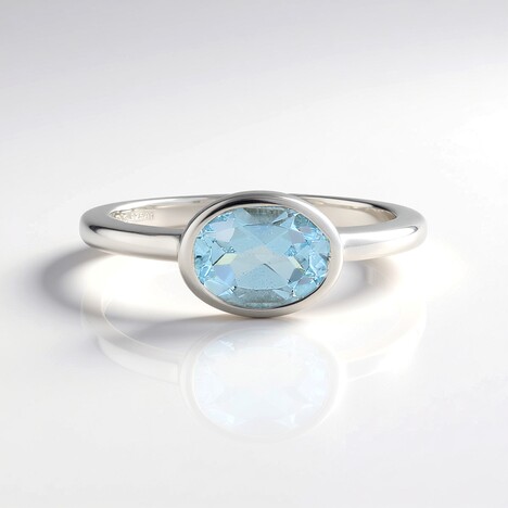 Anello in argento con Topazio Blu Cielo
