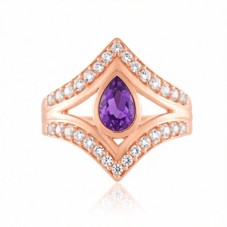 Anello in argento con Ametista Siberiana (de Melo Essence)