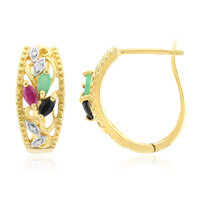 Zilveren oorbellen met Zambia-smaragdstenen