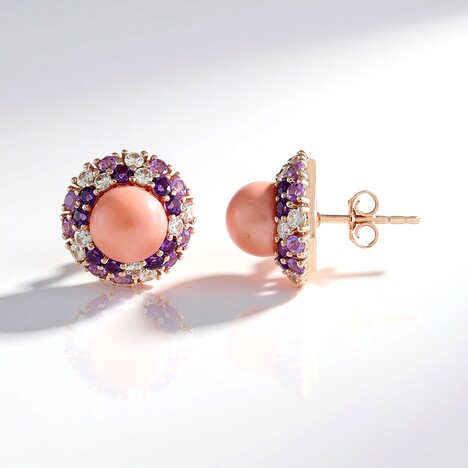 Orecchini in argento con Opale Rosa (de Melo Essence)