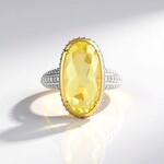 Anello in argento con Quarzo Limone (Adela Silber)