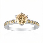 18K VS1 Argyle Rose De France Diamond Gold Ring (Annette)