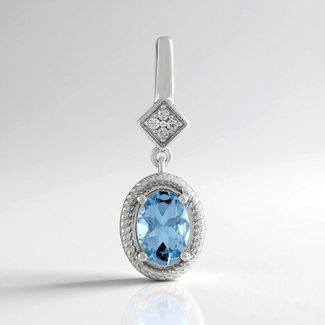 Pendentif en argent et Aigue-marine du Brésil