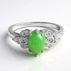 Anello in argento con Crisoprasio Imperiale