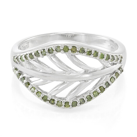 Bague en argent et Diamant fantaisie