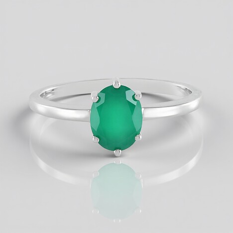Anello in argento con Onice Verde