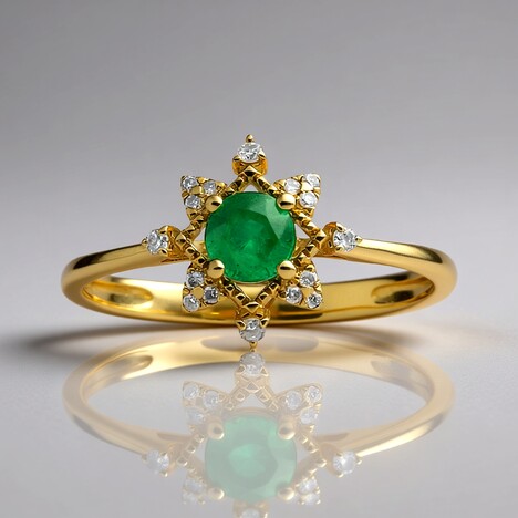 Anello in oro con Smeraldo Zambia AAA (CIRARI)