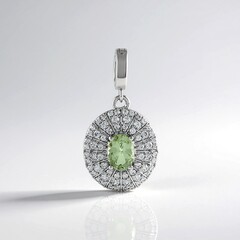 Ciondolo in argento con Granato Menta Merelani