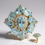 Anello in oro con Acquamarina Brasiliana AAA (CIRARI)