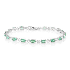 Bracelet en argent et Apatite verte