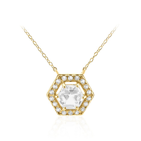 Weißer Topas-Silberhalskette