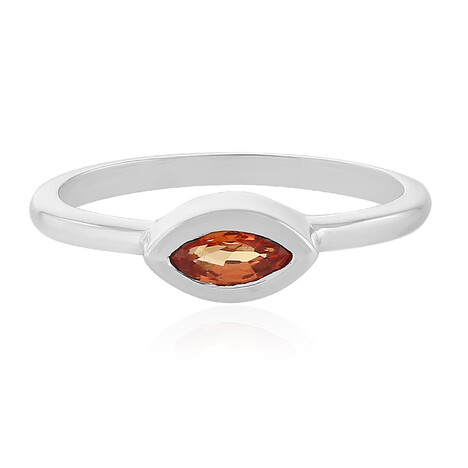 Abendroter Saphir-Silberring