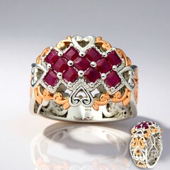 Anello in argento con Rubino della Birmania (Gems en Vogue)