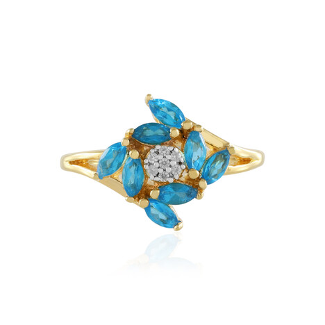 Anello in argento con Apatite Blu Neon