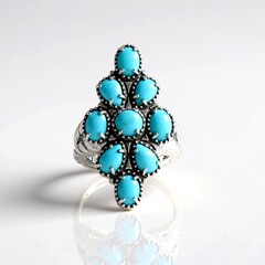 Anello in argento con Turchese Sleeping Beauty (Desert Chic)