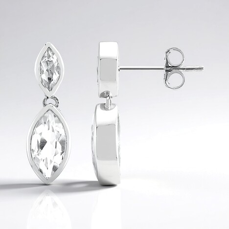 Orecchini in argento con Topazio Bianco