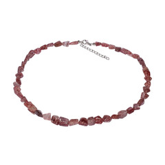 Collana in argento con Quarzo Fragola