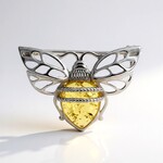 Spilla in argento con Ambra Baltica Limone (dagen)