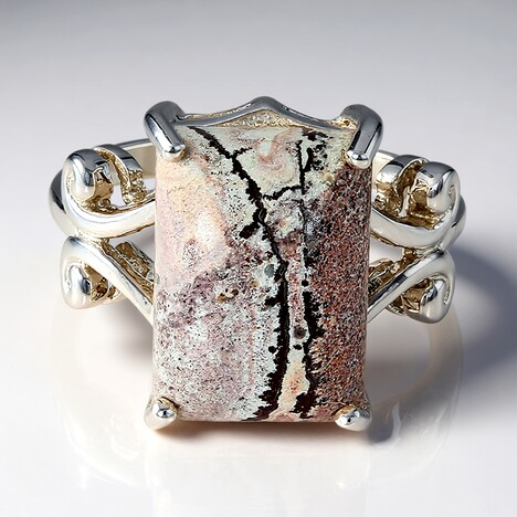 Anello in argento con Diaspro Dentritico Sonora