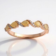 Bague en or et Opale d'Australie