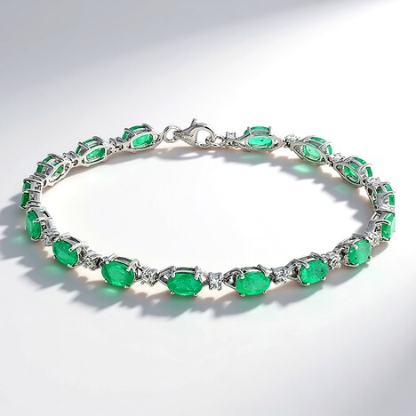 Bracciale in argento con Smeraldo Zambia