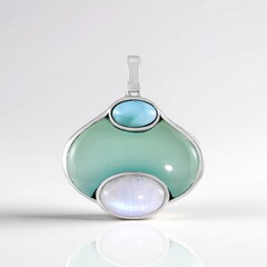 Ciondolo in argento con Calcedonio Acqua