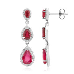 Boucles d'oreilles en argent et Rubis de Madagascar
