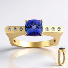 Anello in oro con Tanzanite AAA (de Melo Gold)