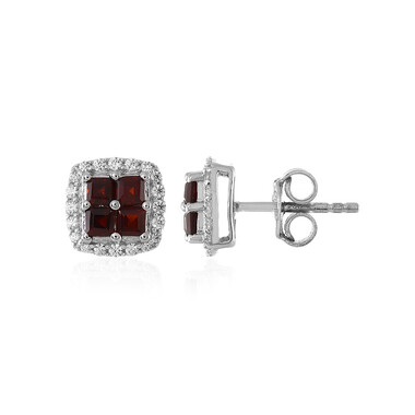 Orecchini in argento con Granato Rosso