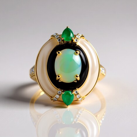 Anello in oro con Opale di Welo AAA (CIRARI)