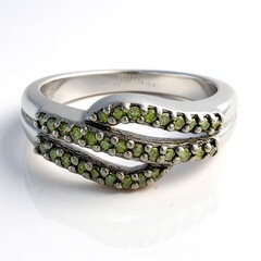 Anello da uomo placcato in platino con Diamante Fancy
