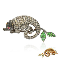 Edelstein-Goldbrosche (Nara Jewelry)