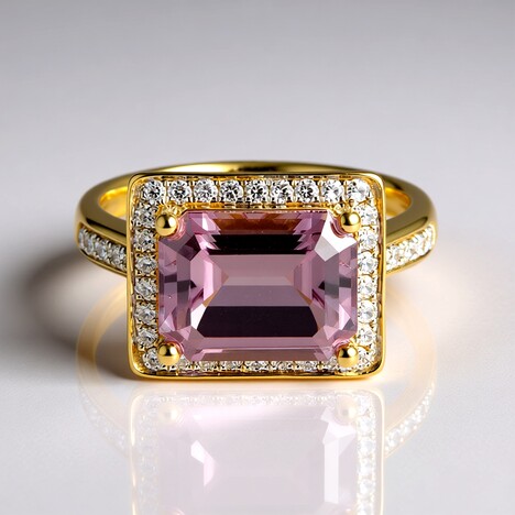 Anello in oro con Diasporo Rosa (AMAYANI)