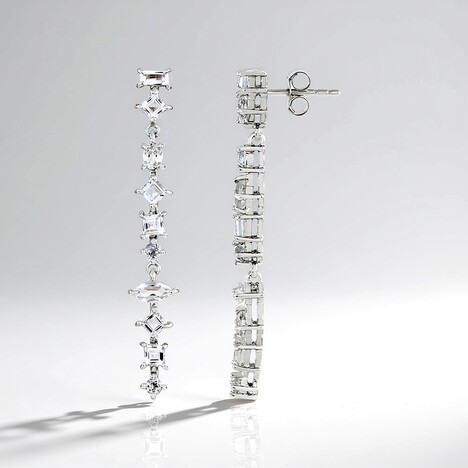 Orecchini in argento con Topazio Bianco